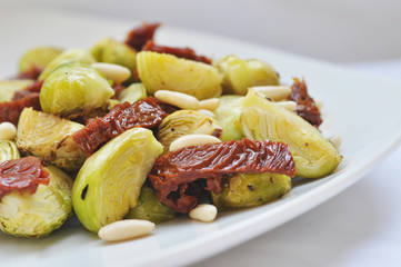 Brussel Sprouts with Sundried Tomato Salad