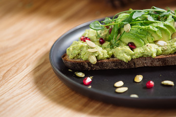 Avocado toast and guacamole