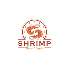 Fototapeta premium Shrimp logo design, vector template