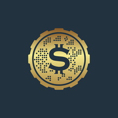 Coin design, vector template icon