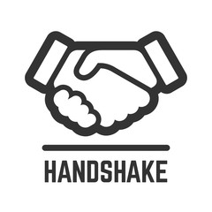  Vector handshake or partnership team and friendship meeting outline color icon of two hands for business greeting and office deal.