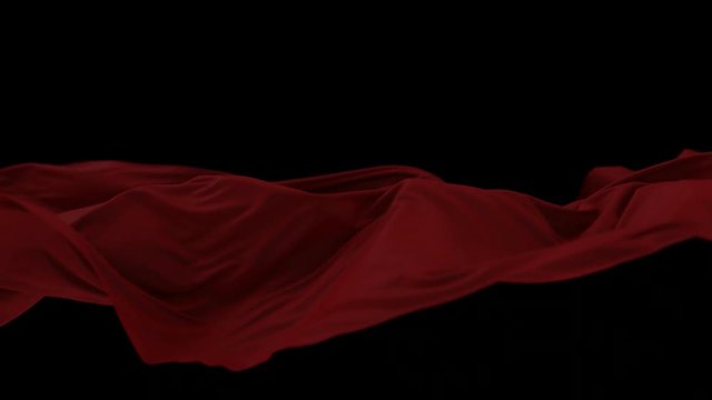 4K Elegant Silk Fluttering in the Wind. 3D CGI Animation.