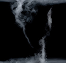 Tornado of smoke on a black background