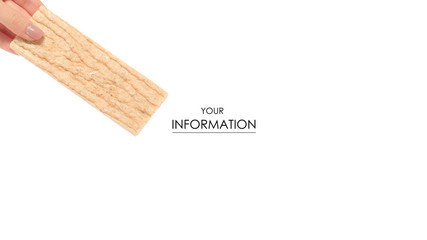 Dietary bread slices in hands pattern on a white background isolation