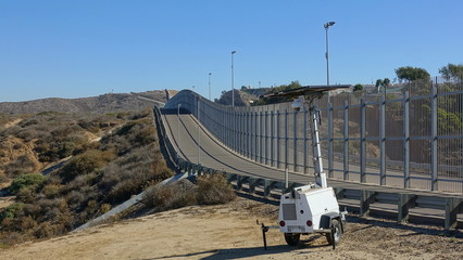 High fence along US-Mexico border