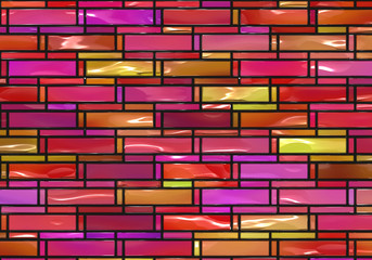 colored stone glass wall 