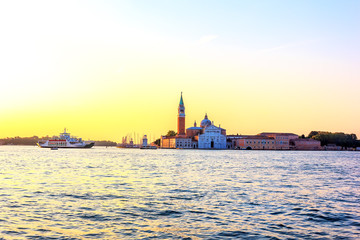 Venice sunset on San Giorgio Maggiore Island