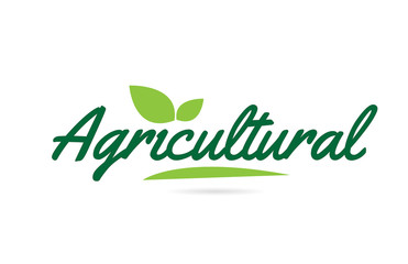 green leaf Agricultural hand written word text for typography logo design