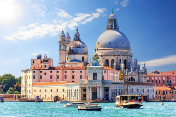 Fototapeta na wymiar Basilica Santa Maria Della Salute in Venice, beautiful summer vi