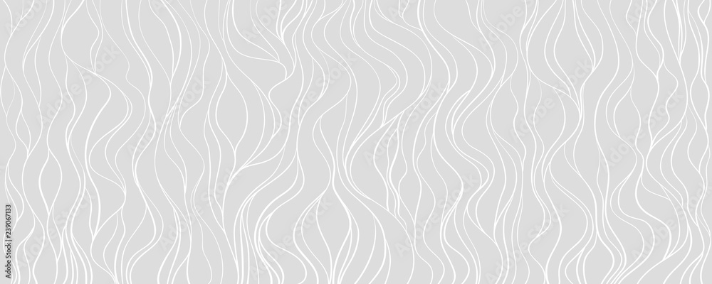 Wall mural waved background. hand drawn waves. seamless wallpaper on horizontally surface. stripe texture with 