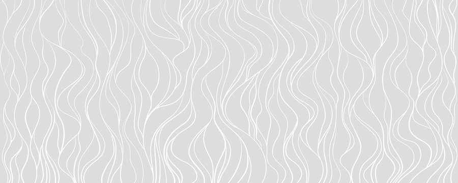 Waved background. Hand drawn waves. Seamless wallpaper on horizontally surface. Stripe texture with many lines. Wavy pattern. Line art. Print for banner, flyer or poster
