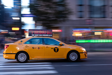 Taxis de Nueva York en movimiento