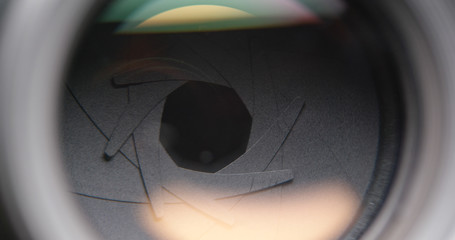 Adjusting Camera lens aperture