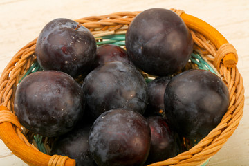 Ripe fresh plums