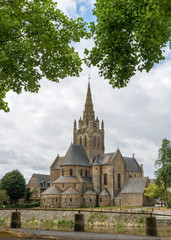 Fototapeta na wymiar Avener Church of the Mother of God. City of Laval, Mayenne, Pays de Loire, France. August 5, 2018 