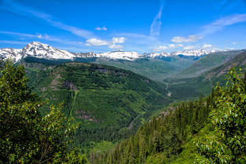 Fototapeta na wymiar Glacier National Park Landscape in the Summer with Interesting Cloud Formations
