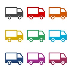Delivery truck icon or logo - with copy space, color set