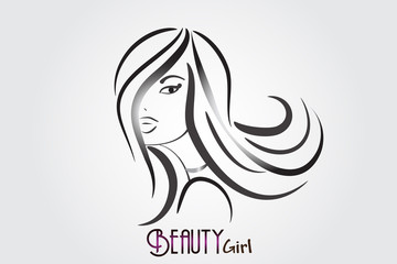 Logo beauty pretty woman icon 