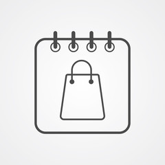 Sale calendar vector icon sign symbol