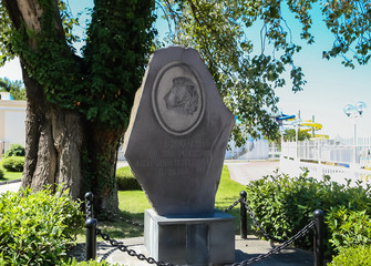 Monument to Alexander Pushkin on the promenade of the resort Gelendzhik, Krasnodar Region, Russia