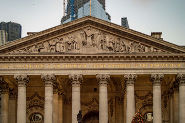 Obraz premium Upper part of royal exchange building