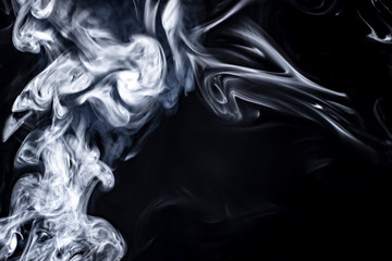 Texture of cigarette smoke on black background