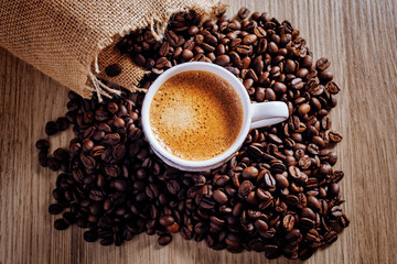 A white cup of coffee