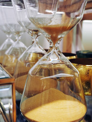 several hourglass close up