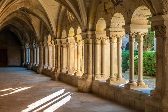 The Monastery of Santa Maria de Vallbona (Vallbona de les Monges), the only female monastery of the cistercian route in Catalonia preserving the monastic life since the XII. century. Catalonia, Spain