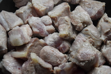 fried meat pan pork food snack