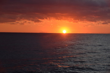 sunset over sea