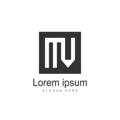 Initial Letter MV Logo template design. Minimalist letter logo