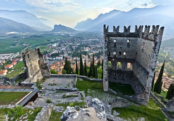 The Alto Garda seen from the Arco Castle (Trentino, Italy). - obrazy, fototapety, plakaty