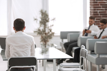 group of employees in the workplace in the office