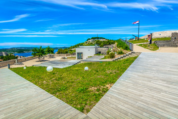 Obraz premium Fort Barone Croatia landmark. / Scenic view at famous fort Barone above town Sibenik, Croatia.