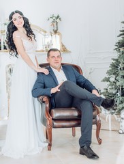 Obraz premium Happy bride and groom on their wedding