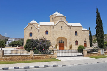 Fototapeta premium Cyprus. Stop on the way to Limassol. Church of St. Tikhon