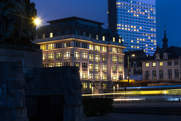 brussels evening cityscape belgium