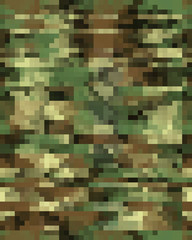 Digital fashionable camouflage pattern, fashion design. Seamless illustration