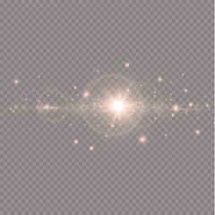 Vector transparent sunlight special lens flare light effect. Sun flash with rays and spotlight
