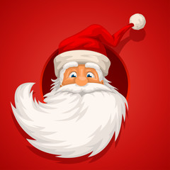 santa head on red