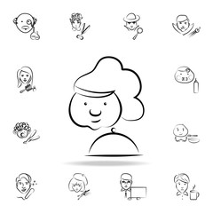 cook avatar sketch style icon. Detailed set of profession in sketch style icons. Premium graphic design. One of the collection icons for websites, web design, mobile app
