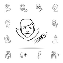 dracula avatar sketch style icon. Detailed set of profession in sketch style icons. Premium graphic design. One of the collection icons for websites, web design, mobile app