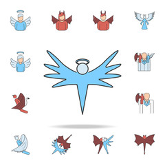 angel color field outline icon. Detailed set of angel and demon icons. Premium graphic design. One of the collection icons for websites, web design, mobile app