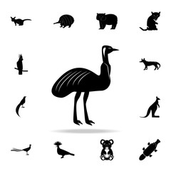 Australian ostrich icon. Detailed set of Australian animal silhouette icons. Premium graphic design. One of the collection icons for websites, web design, mobile app