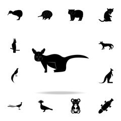Opossum icon. Detailed set of Australian animal silhouette icons. Premium graphic design. One of the collection icons for websites, web design, mobile app