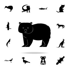 animal Wombat icon. Detailed set of Australian animal silhouette icons. Premium graphic design. One of the collection icons for websites, web design, mobile app