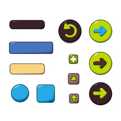 vector flat cute buttons with arrows icon web