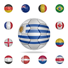 Obraz premium National football ball of Uruguay. Detailed set of national soccer balls. Premium graphic design. One of the collection icons for websites, web design, mobile app