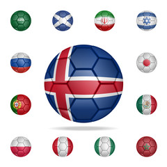 Obraz premium National football ball of Iceland. Detailed set of national soccer balls. Premium graphic design. One of the collection icons for websites, web design, mobile app